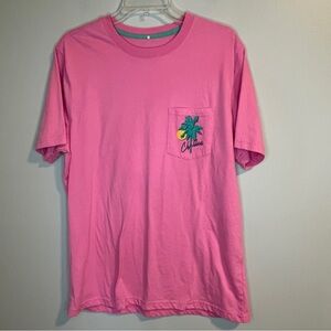 Chubbies Pink Tee with Palm Tree Pocket